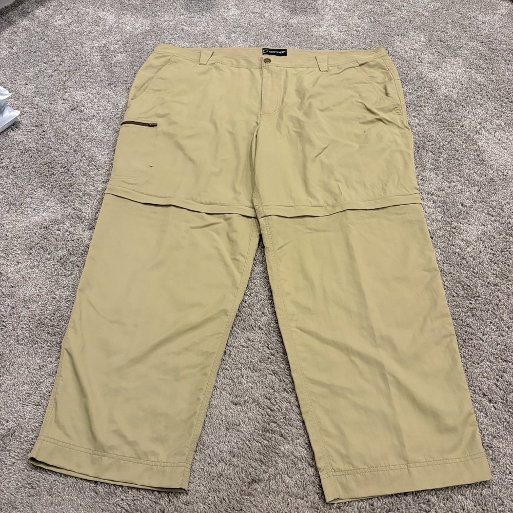 Scottevest Pants Mens Beige Convertible TEC Pants Size 46x30 Nylon Zip Off Rare